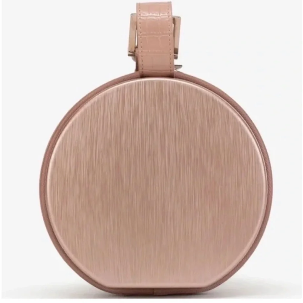 Calpak mini hatbox in rose gold